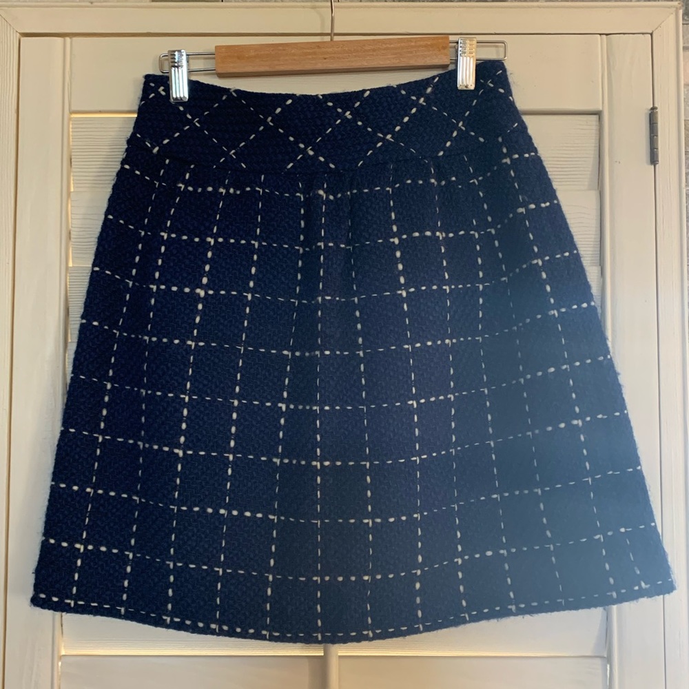 Anthro Maeve Wool Blend Tweed Skirt